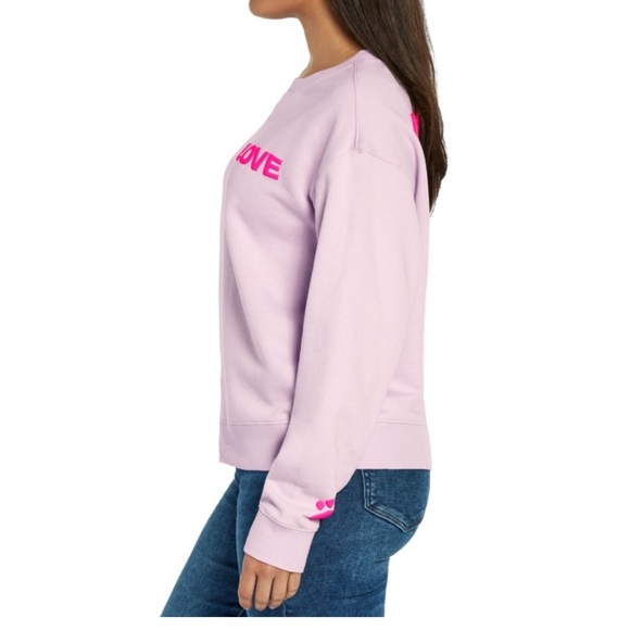 Wildfox Med Sweatshirt Long Sleeve CrewNeck Dogs Love Me orchid petal pink NWT - Picture 9 of 14